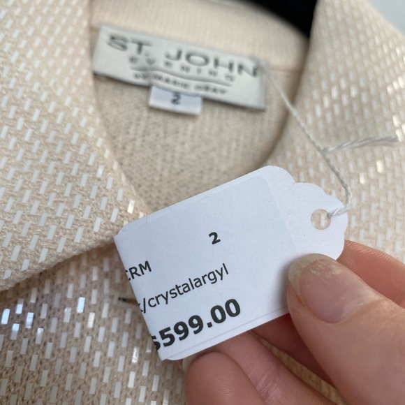 St. John Knits Black and White Cardigan - Picture 4 of 7